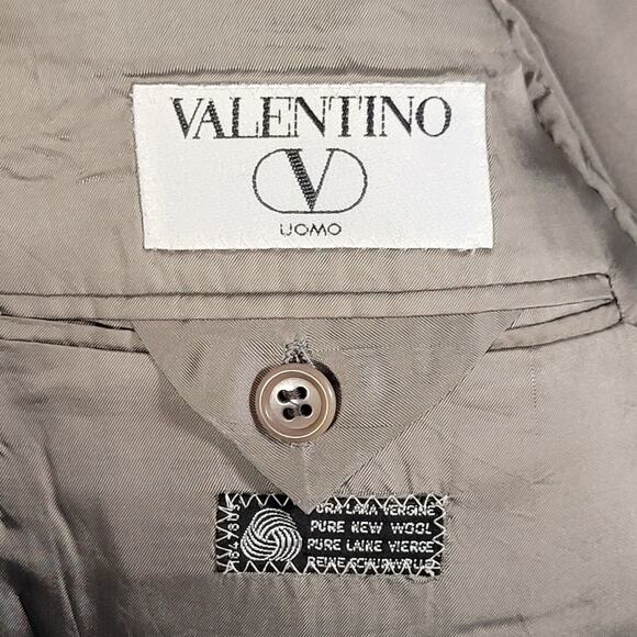 Vtg Valentino Uomo 40R Gray Red Glen Plaid Wool Blazer Italy Sport Coat Jacket - Picture 4 of 11